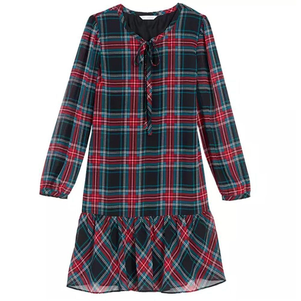 Draper James Rosanne Shift Dress in Georgia Plaid Belle Meade, NWT, Large